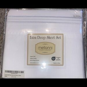 New - Mellanni 1800 Brushed Microfiber 4-Piece Bed Sheet Set -QUEEN- White -